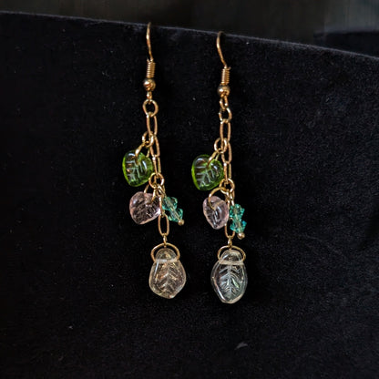 Flower Initial Pendant Necklace & Earrings Set