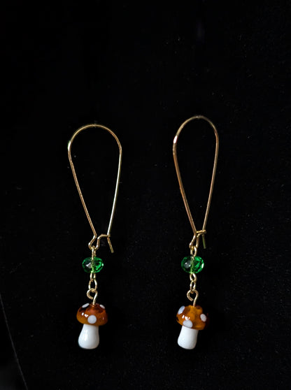 Mushroom Skull Necklace & Earrings Set